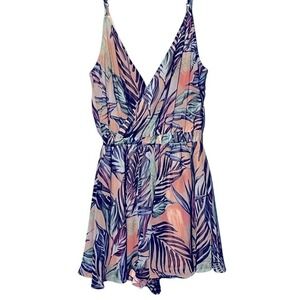 Show Me Your MuMu Olympia Palm Funday Romper women XS tropical beach resortwear